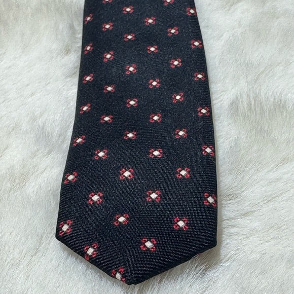 Christian Dior Tie Navy Blue and Red - Picture 3 of 11